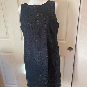 Ann Taylor Loft black eyelet dress